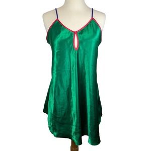 Victoria's Secret Gold Label Green Vintage Night Gown Cami Slip Dress Size Small